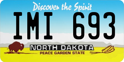 ND license plate IMI693
