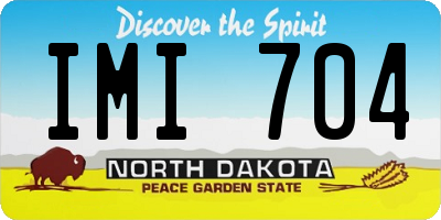 ND license plate IMI704