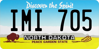 ND license plate IMI705