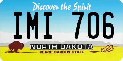 ND license plate IMI706