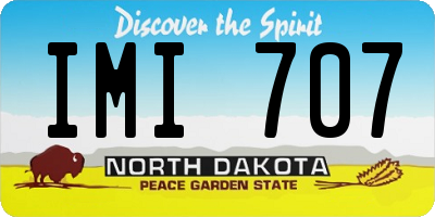 ND license plate IMI707
