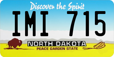 ND license plate IMI715