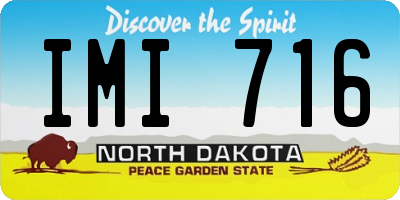 ND license plate IMI716