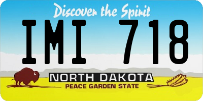 ND license plate IMI718