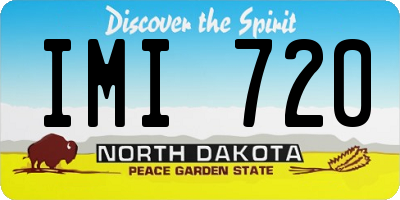 ND license plate IMI720