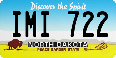 ND license plate IMI722