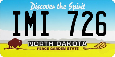 ND license plate IMI726