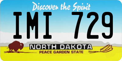 ND license plate IMI729