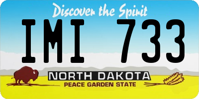 ND license plate IMI733