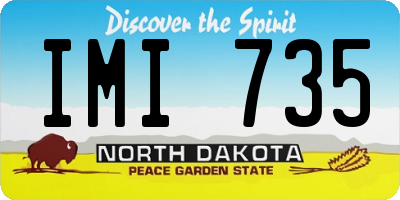 ND license plate IMI735