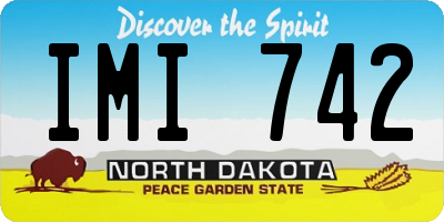 ND license plate IMI742