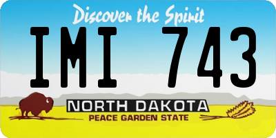 ND license plate IMI743