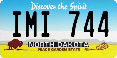 ND license plate IMI744