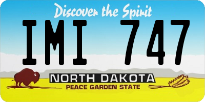 ND license plate IMI747