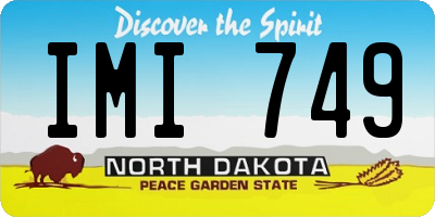 ND license plate IMI749