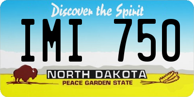 ND license plate IMI750