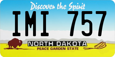 ND license plate IMI757