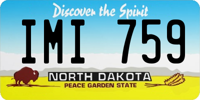 ND license plate IMI759