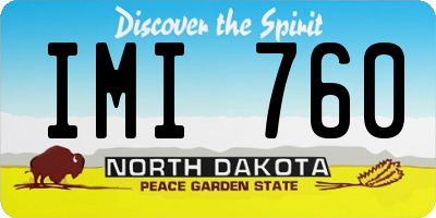 ND license plate IMI760