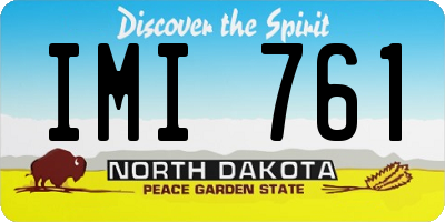 ND license plate IMI761
