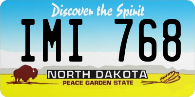 ND license plate IMI768