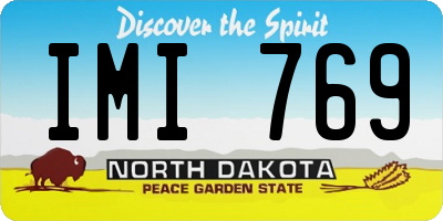 ND license plate IMI769