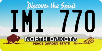 ND license plate IMI770