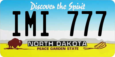 ND license plate IMI777