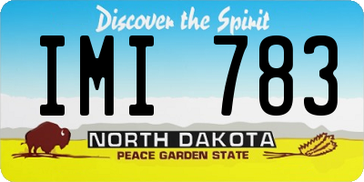 ND license plate IMI783