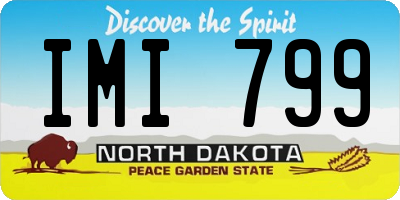 ND license plate IMI799