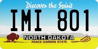 ND license plate IMI801