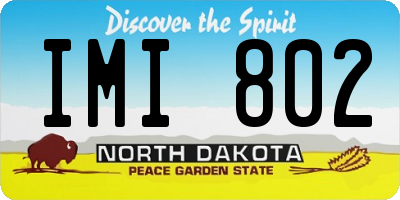 ND license plate IMI802