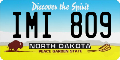 ND license plate IMI809