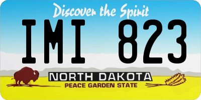 ND license plate IMI823