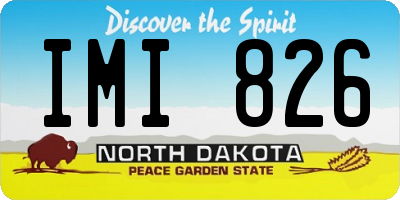 ND license plate IMI826