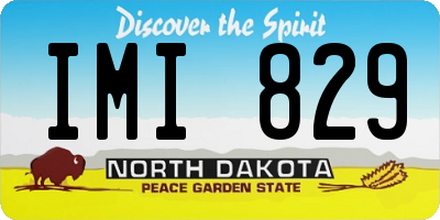 ND license plate IMI829