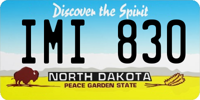 ND license plate IMI830