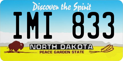 ND license plate IMI833
