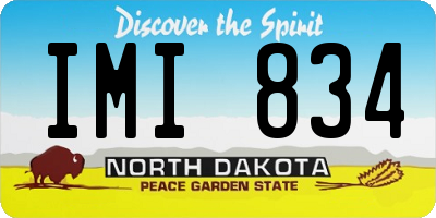 ND license plate IMI834