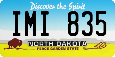 ND license plate IMI835