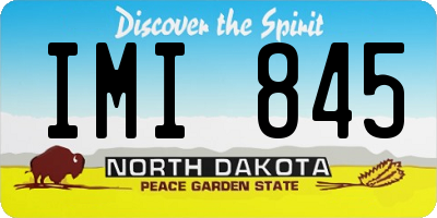 ND license plate IMI845