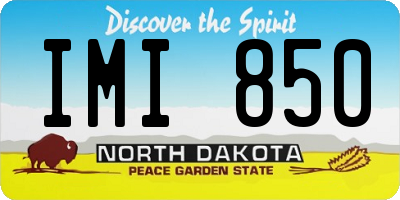 ND license plate IMI850