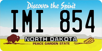 ND license plate IMI854