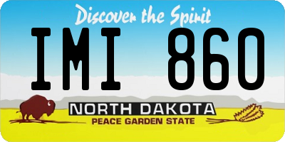 ND license plate IMI860