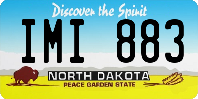 ND license plate IMI883