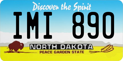 ND license plate IMI890