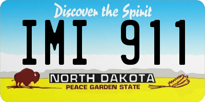 ND license plate IMI911