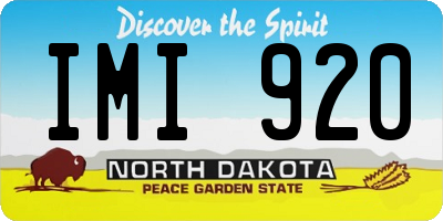 ND license plate IMI920