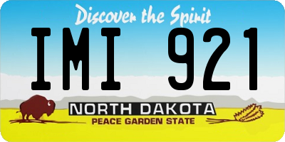 ND license plate IMI921