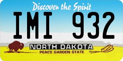 ND license plate IMI932